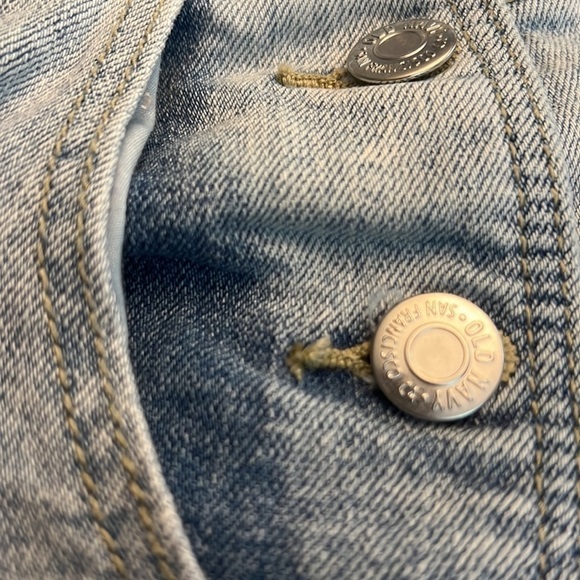 Old Navy Distressed Jeans Overalls Size Large - Picture 2 of 8